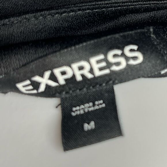 Express Chain Strap Silk Crop Top Black & Gold Size Medium - Picture 3 of 6